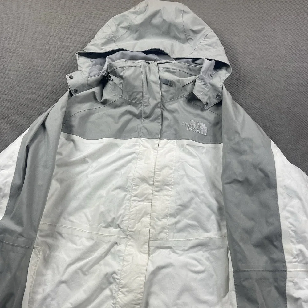 The North Face Jacket Womens XL Dryvent Gray Nylon Full Zip Hooded Outdoor Coat
